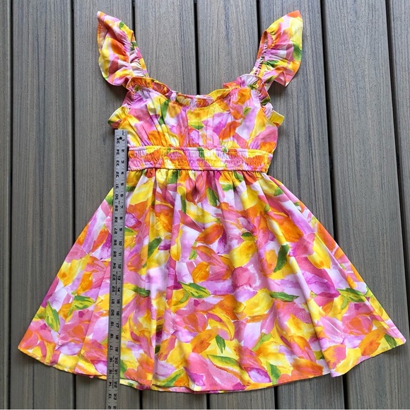 Blu Pepper Colorful Floral Ruffled Pull Over Dress Size M - Picture 10 of 10